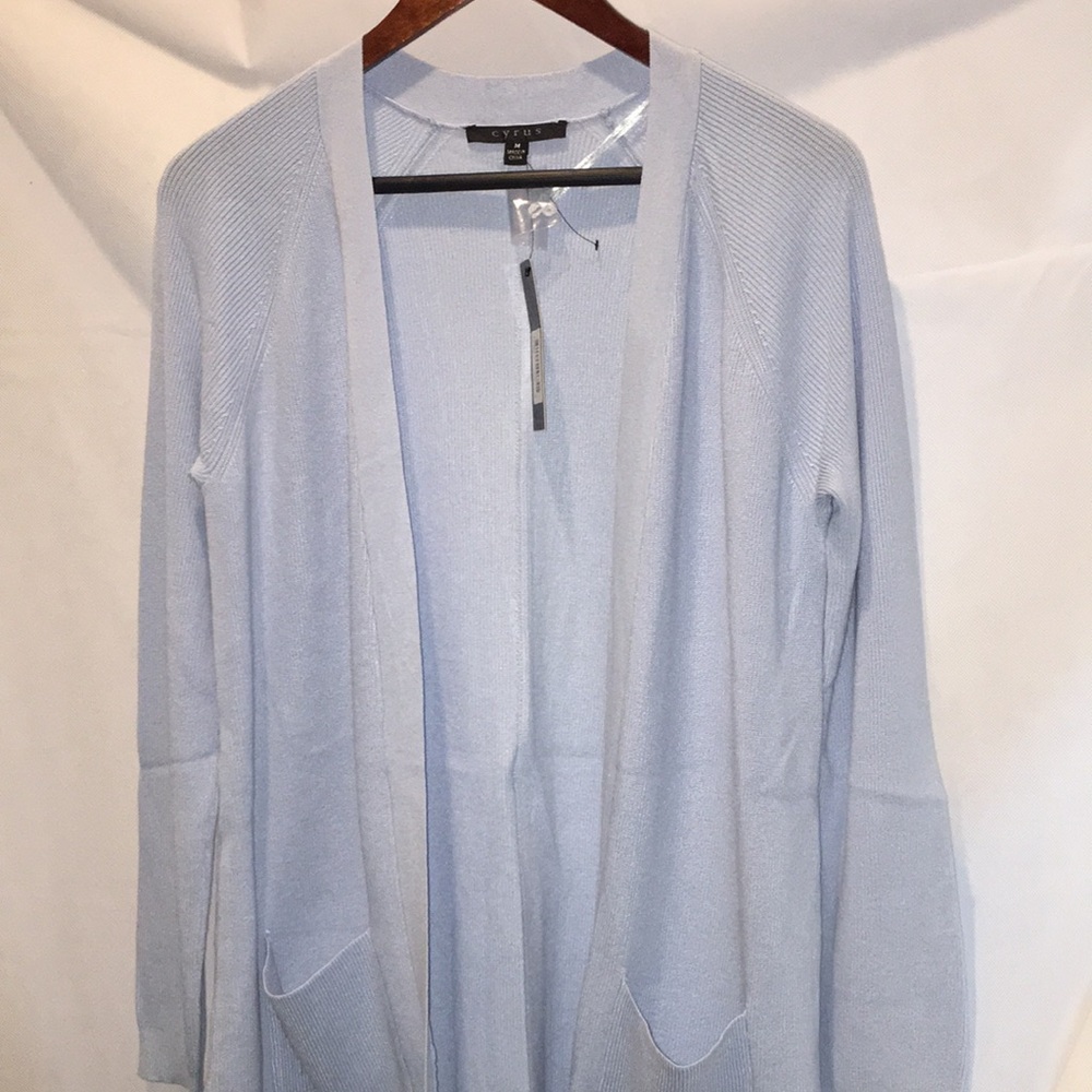 NWT Cyrus Light Blue Open Front Long Cardigan | Size M